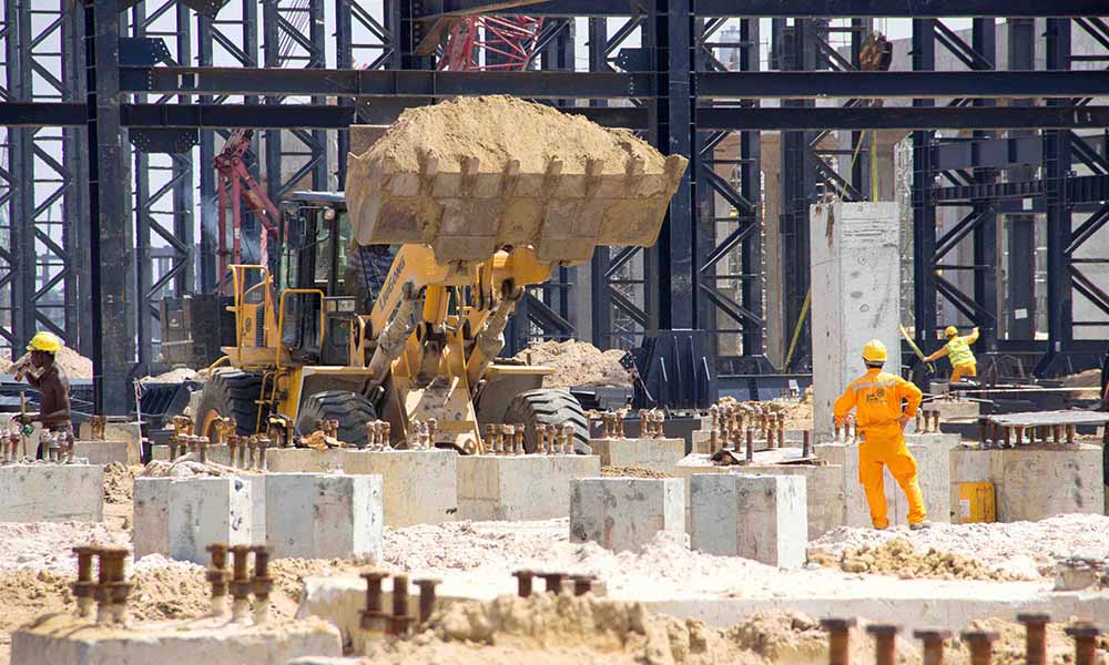 Backfilling of the completed sub structural civil works in progress